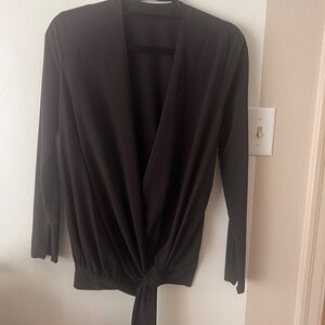 COS Black Wrap blouse